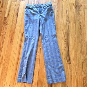 Women's dress pants stretch black and white checkered size 0 low waisted